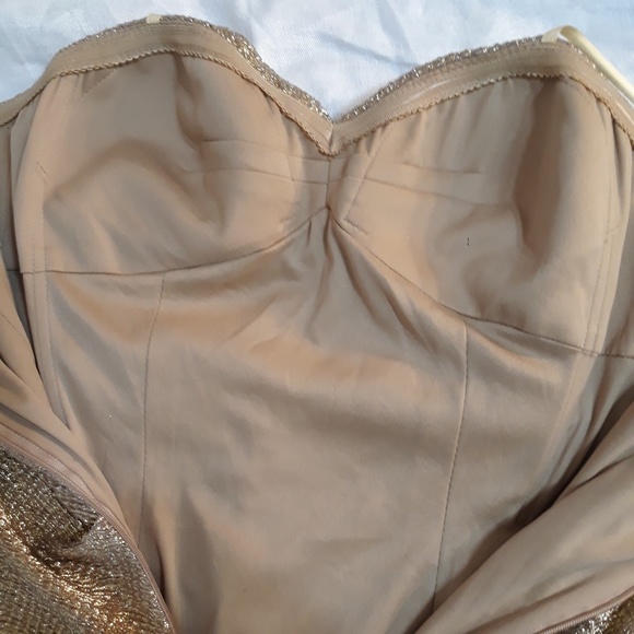 LOGAN/PAPELL STRAPLESS GOLD MINIDRESS-SZ 5/6 - Picture 8 of 8